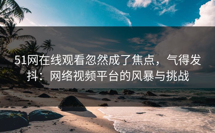 51网在线观看忽然成了焦点，气得发抖：网络视频平台的风暴与挑战